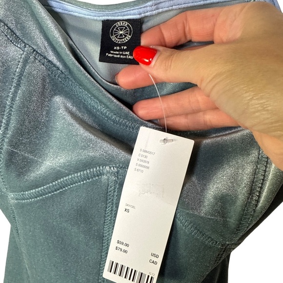 Urban Outfitters Peaches Sky Velvet Mini Dress Blue Size XS NWT - Picture 7 of 7